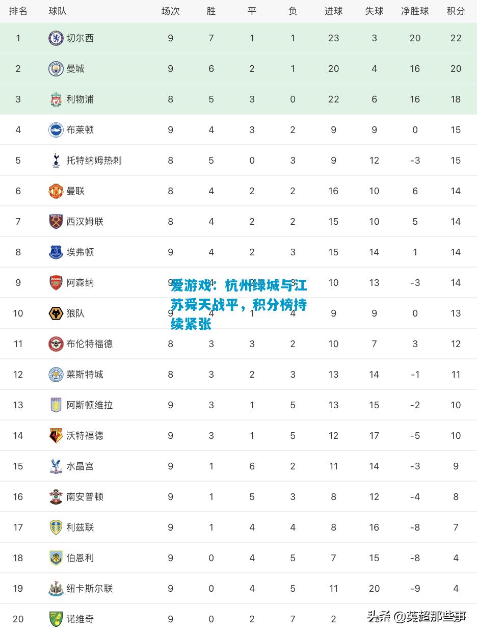 爱游戏:杭州绿城与江苏舜天战平,积分榜持续紧张